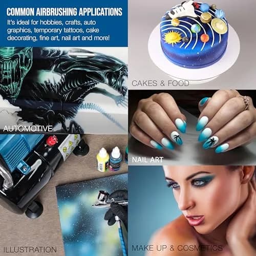 Master Airbrush G233 Performance Pro Airbrush Kit with 3 Nozzle Sets | Dual-Action Gravity Feed for Fine Detail & Broad Spray thumbnail 5