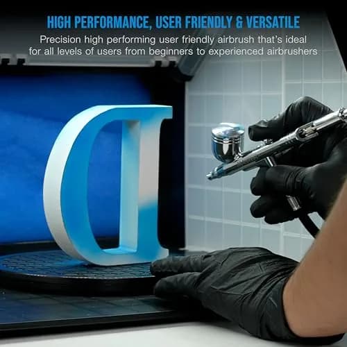 Master Airbrush G233 Performance Pro Airbrush Kit with 3 Nozzle Sets | Dual-Action Gravity Feed for Fine Detail & Broad Spray thumbnail 6