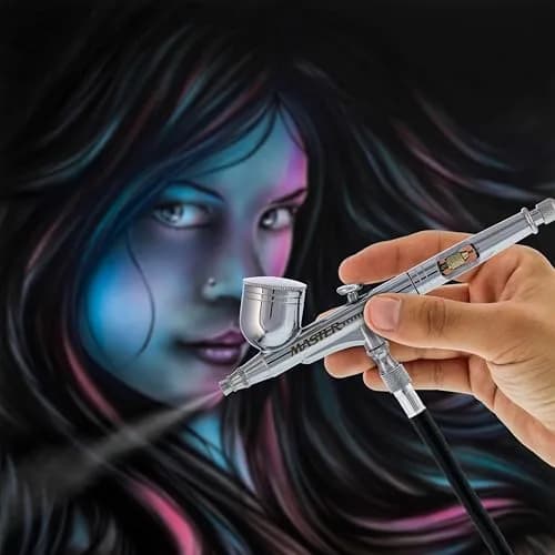 Master Airbrush G233 Performance Pro Airbrush Kit with 3 Nozzle Sets | Dual-Action Gravity Feed for Fine Detail & Broad Spray thumbnail 7