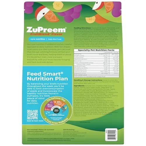ZuPreem FruitBlend Parakeet & Budgie Food 4.54 kg (10 lb) | Complete Nutrition for Small Birds thumbnail 8