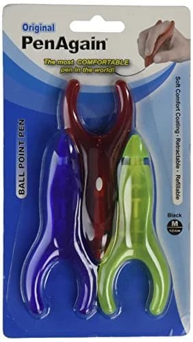 PenAgain Ergonomic Wishbone Ballpoint Pens 3 Count (Pack of 1) | Smooth Ink Flow for Students & Office thumbnail 1