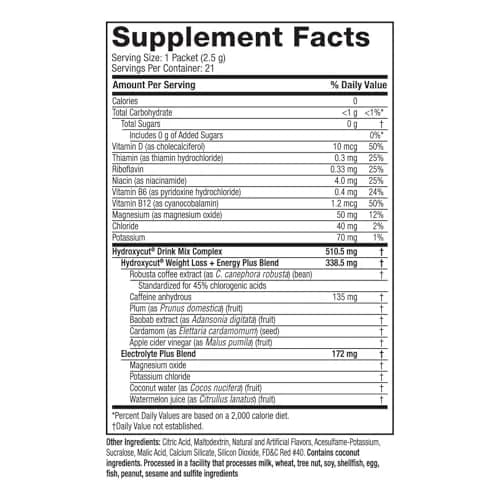 Hydroxycut Drink Mix Wildberry Blast 21 Stick Packs | Metabolism & Energy Support with Caffeine thumbnail 2