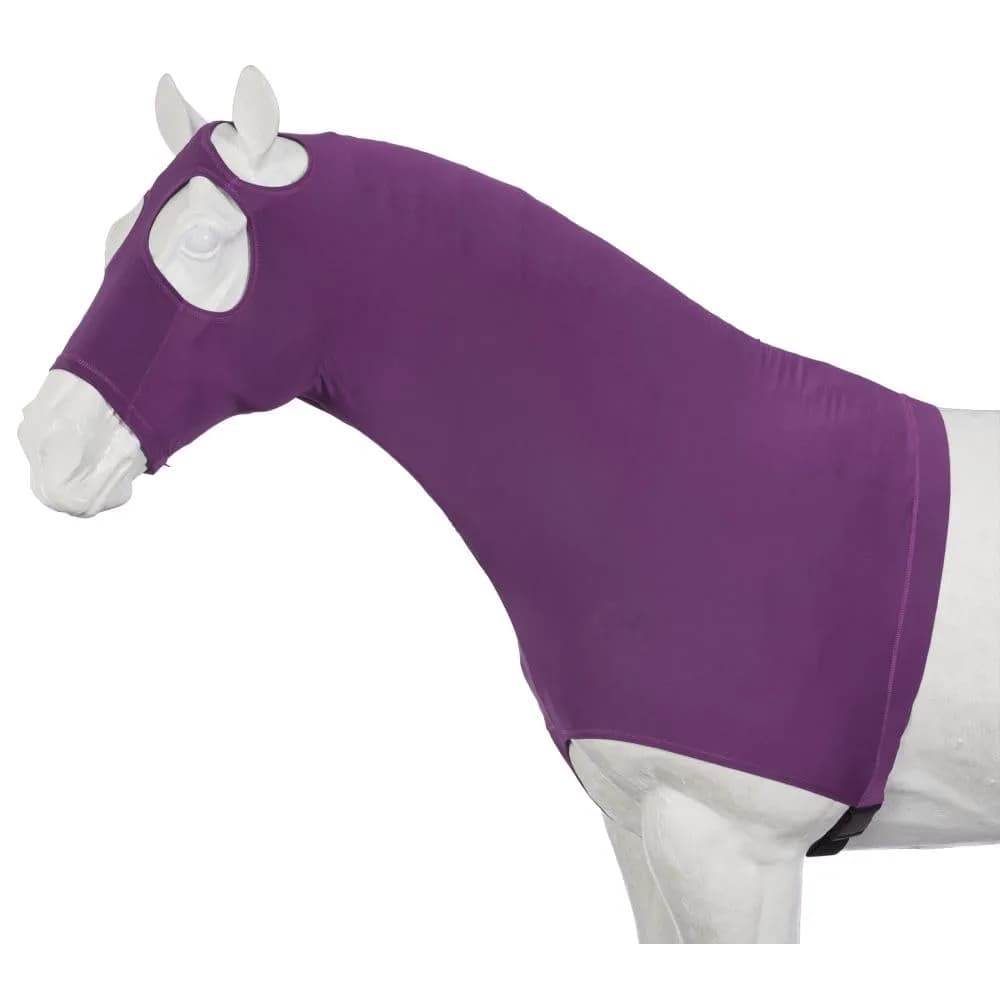 Tough 1 Mane Stay Spandex Hood - Purple - XLarge | Equine Mane Protection with Durable Stretch — Purple