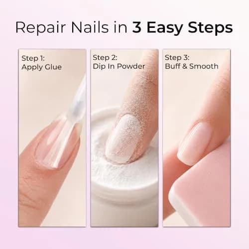 Orly Nail Rescue Kit | Repairs Cracked, Broken Nails | Compact Kit with Nail Glue, Powder & Buffer for Flawless Nails thumbnail 3
