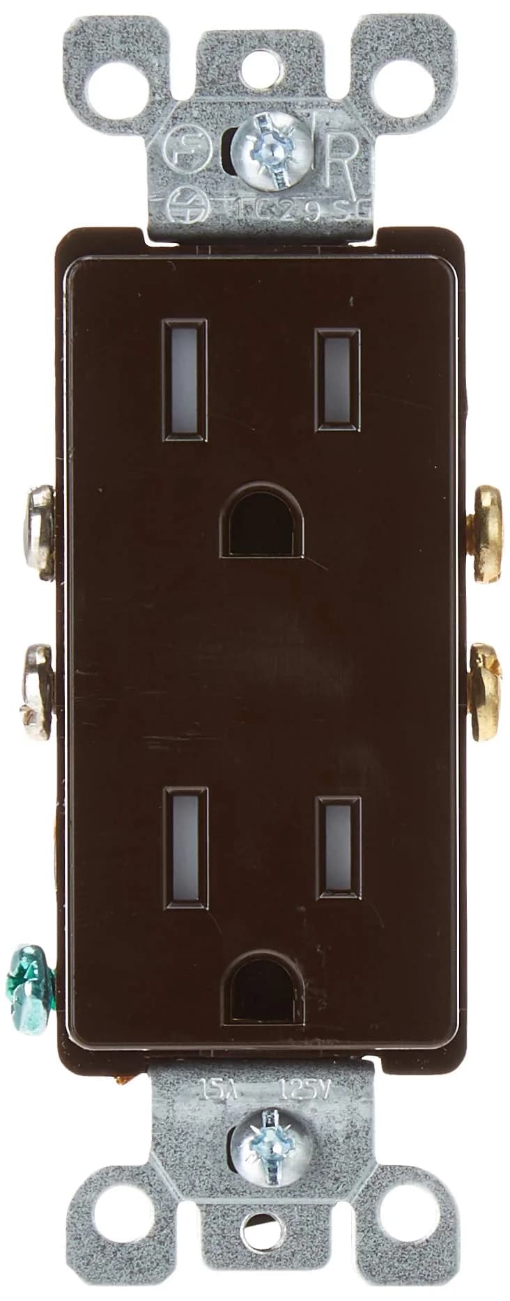 Leviton 15 Amp Decora Tamper-Resistant Electrical Wall Outlet, T5325, Brown | Child-Safe, Grounded, Heavy-Duty