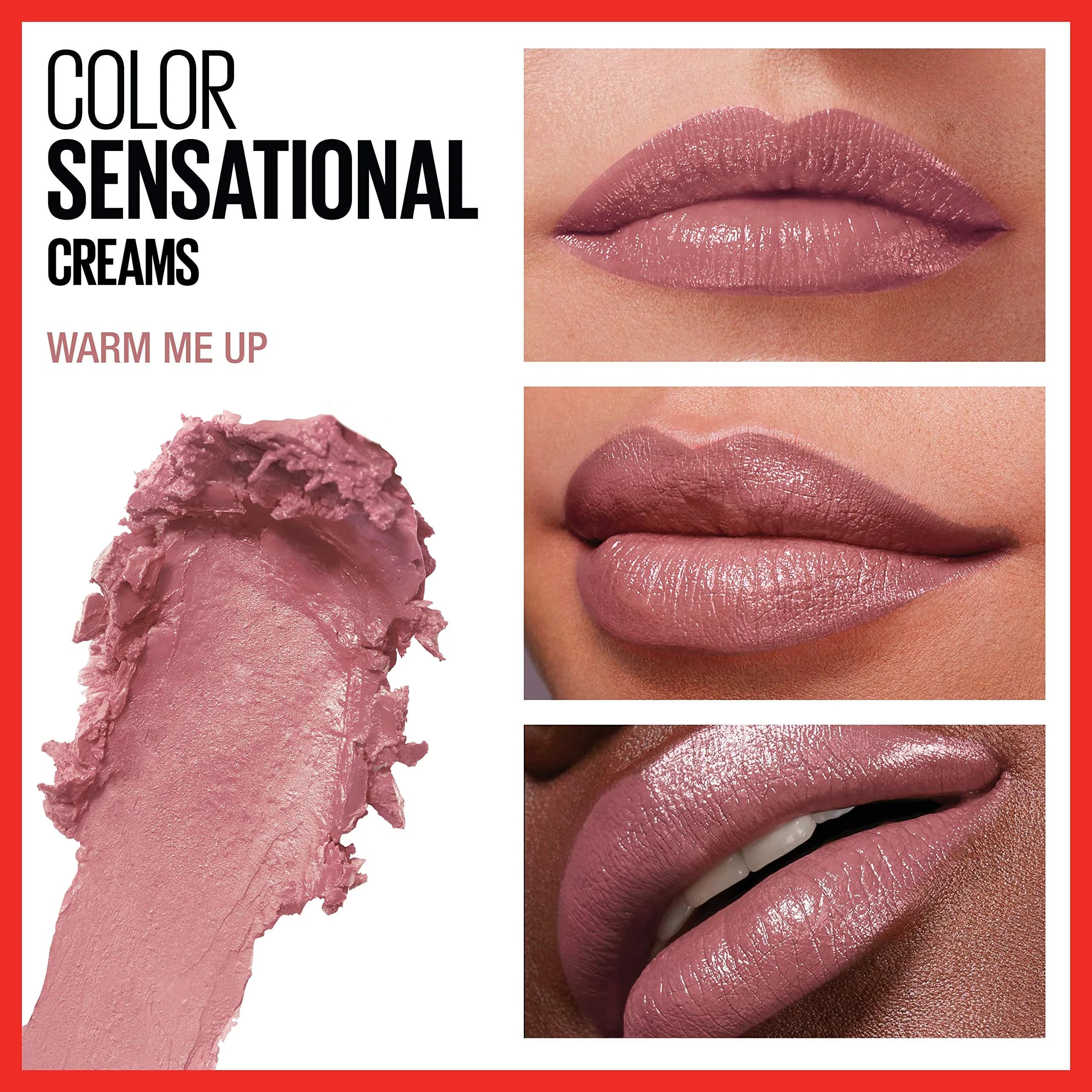 Maybelline Color Sensational Lipstick, Cream Finish, Warm Me Up Nude Pink | Hydrating Creamy Lipstick (0.15 oz / 4.25 g) - view 3
