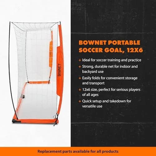 Bownet Folding Soccer Goal, Pop-Up Net with Carry Bag - 6'H x 12'W | Portable, Durable Steel Frame for Indoor & Outdoor Play thumbnail 2