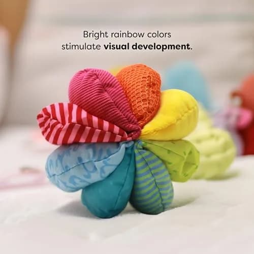 HABA Rainbow Baby Ball - 15cm (6") Machine Washable Sensory Toy | Ideal Baby Toy for Teething, Tummy Time Toys for Ages 6 Months & up thumbnail 4