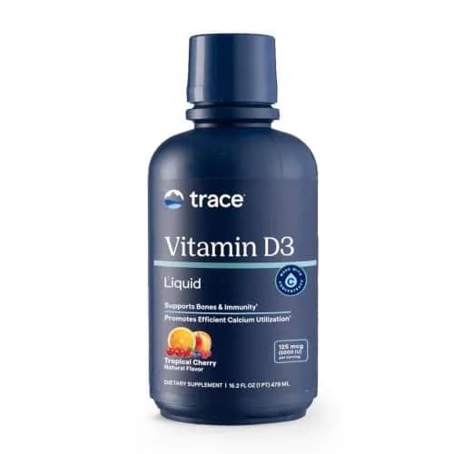 Trace Minerals Liquid Vitamin D3 Tropical Cherry 16 fl oz | Supports Bone & Immune Health thumbnail 1