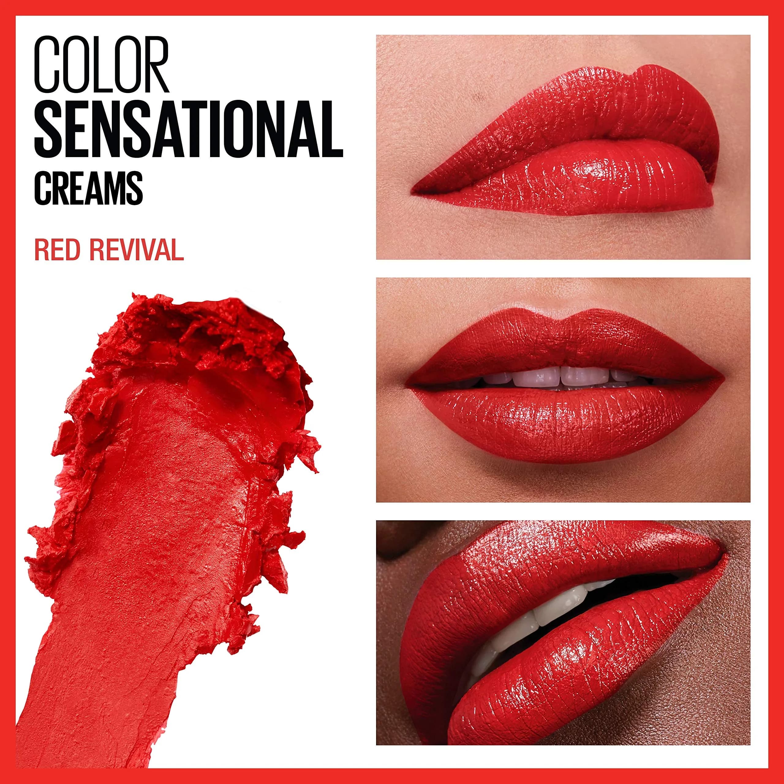 Maybelline Color Sensational Lipstick 645 Red Revival - Creamy Hydrating Lip Colour - view 3