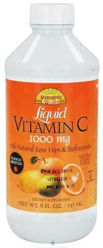 Dynamic Health Vitamin C 1000 mg | Natural Citrus Flavor, 8 Fl Oz (Pack of 2) | Powerful Antioxidant Support thumbnail 1