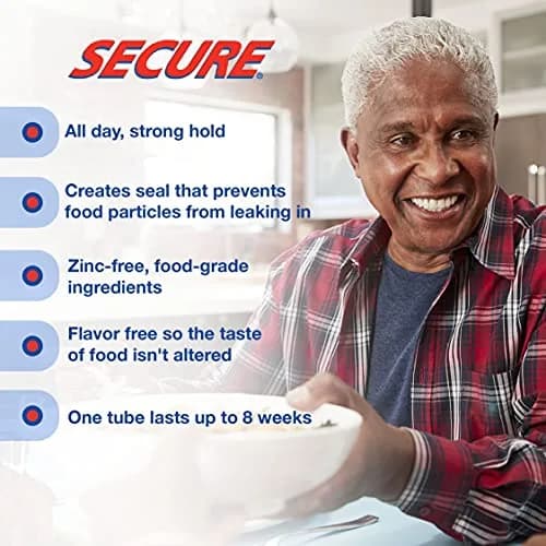 Secure Waterproof Denture Adhesive Cream 2.8 oz (80 ml) | Zinc-Free Extra Strong Hold thumbnail 4