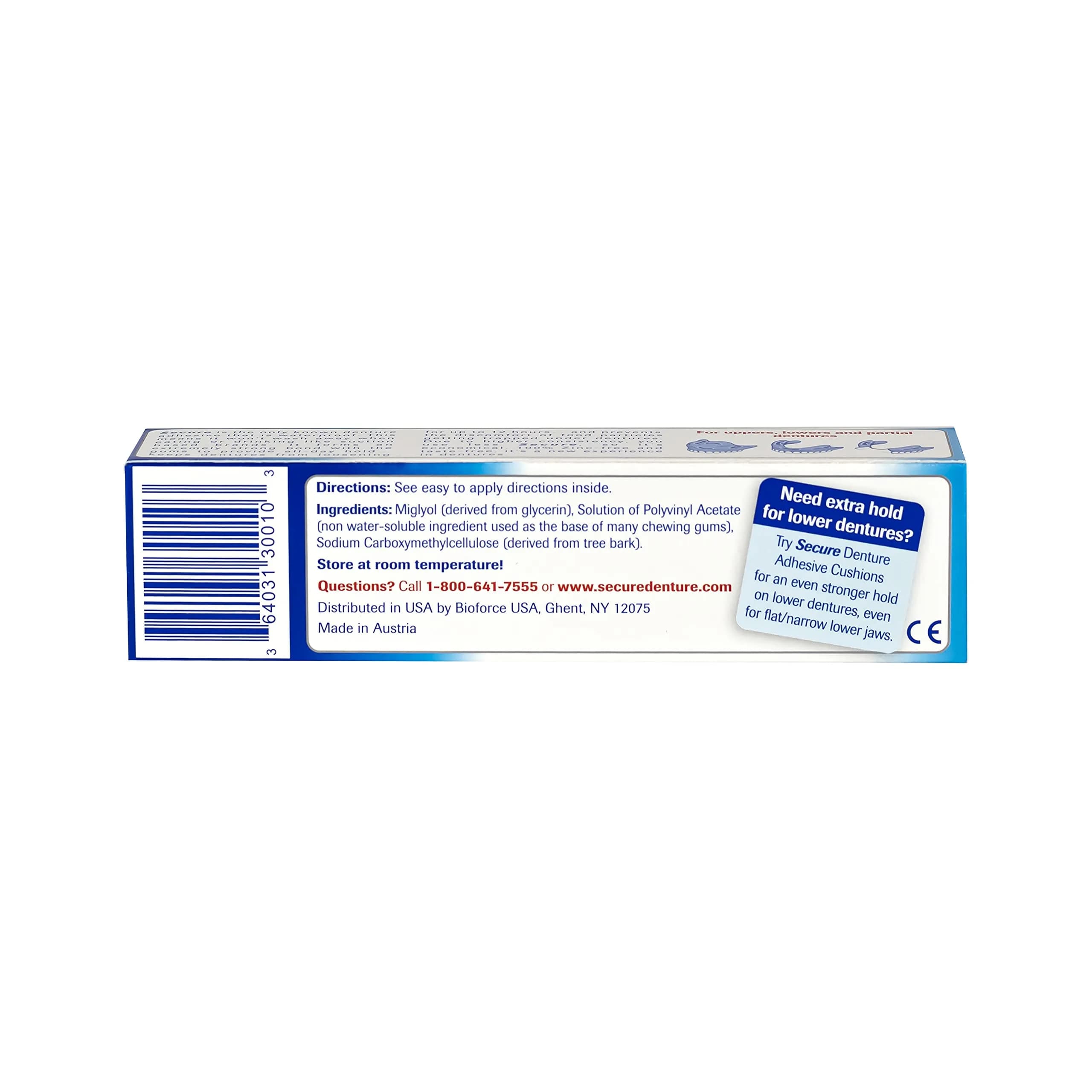 Secure Waterproof Denture Adhesive Cream 2.8 oz (80 ml) | Zinc-Free Extra Strong Hold - view 2
