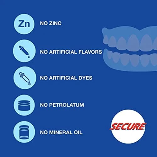 Secure Waterproof Denture Adhesive Cream 2.8 oz (80 ml) | Zinc-Free Extra Strong Hold thumbnail 3