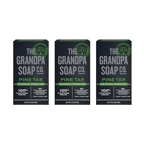 Grandpa's The Soap Company Pine Tar Bar Soap 97.5g (3.25 Oz, Pack of 3) | Dermatologist Tested for Sensitive Skin thumbnail 1