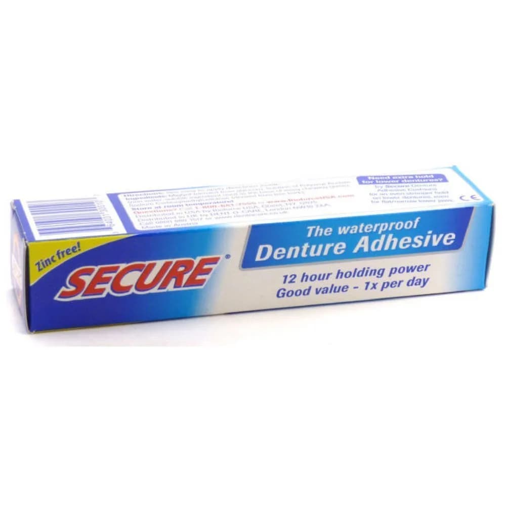 Secure Regular Denture Adhesive Cream - 1.4 oz (6 Pack) - Waterproof Seal, Zinc-Free - main product image