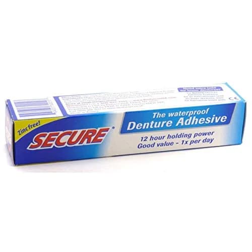 Secure Denture Adhesive Cream 11.2 oz (8 x 1.4 oz Tubes) | Waterproof Seal, Zinc-Free, Food Grade Ingredients — Regular