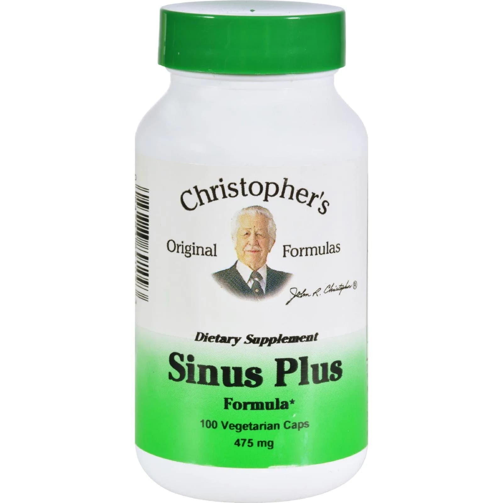 Christopher's Original Formulas Sinus Plus, Herbal Support Capsules, Whole Herb Blend, 100 Count - Pack of 12