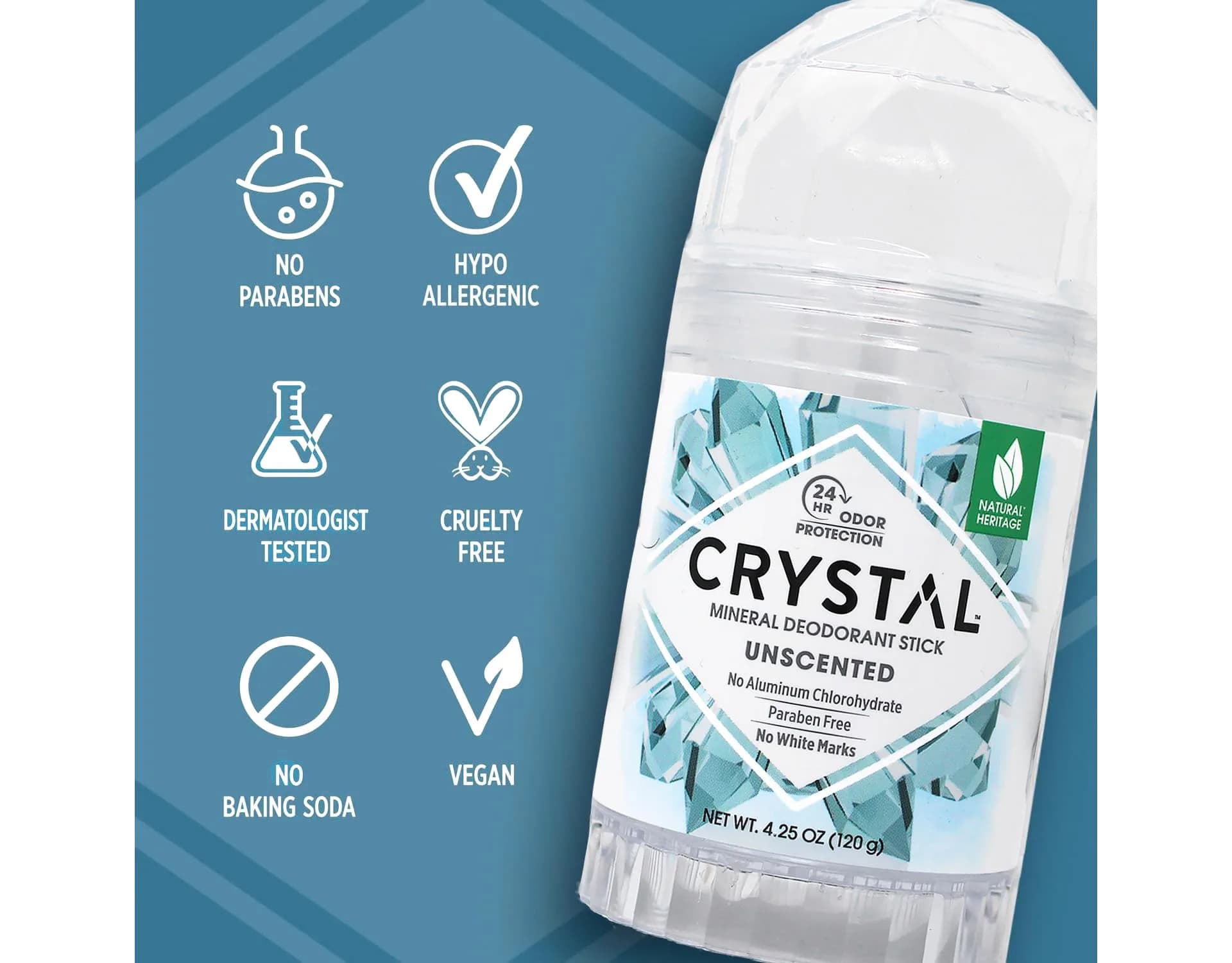 Crystal Essence Mineral Deodorant Stick Unscented 4.25 oz (Pack of 12) | 24-Hour Odor Protection - view 7