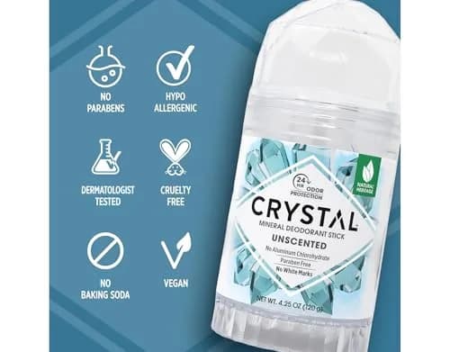 Crystal Essence Mineral Deodorant Stick Unscented 4.25 oz (Pack of 12) | 24-Hour Odor Protection thumbnail 7