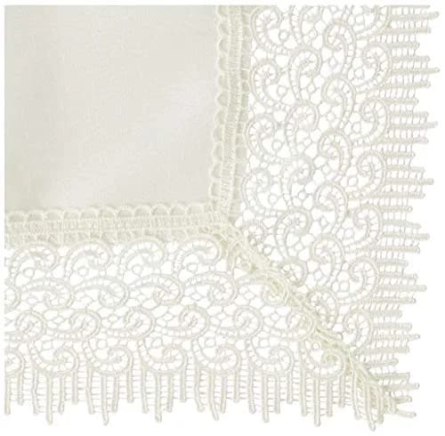 Violet Linen Treasure Lace Tablecloth Ivory 70" x 120" (178 cm x 305 cm) | Elegant Lace Border for Dining Tables thumbnail 2