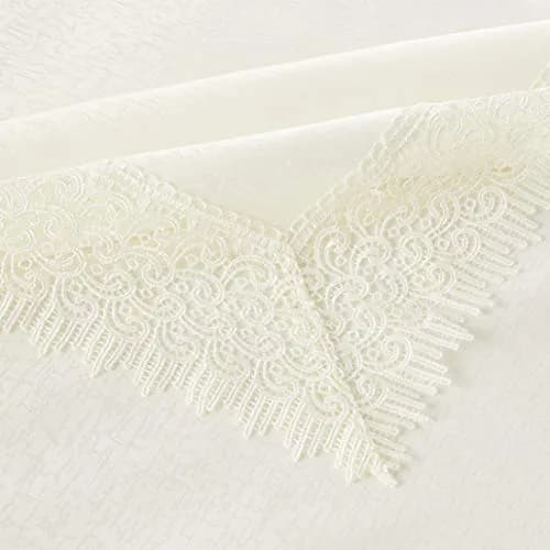 Violet Linen Treasure Lace Tablecloth Ivory 70" x 120" (178 cm x 305 cm) | Elegant Lace Border for Dining Tables thumbnail 3