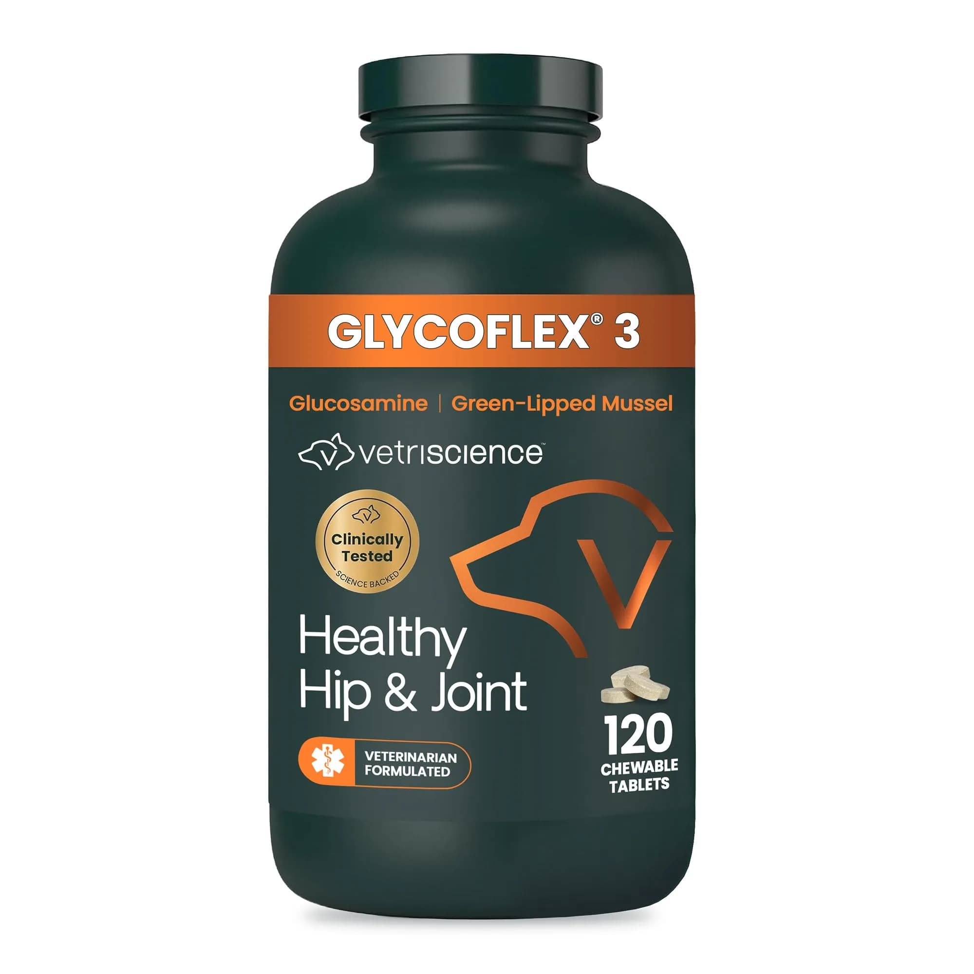 VetriScience Glycoflex 3 Hip and Joint Supplement for Dogs 120 Count | Clinically Proven Dog Joint Support - main product image