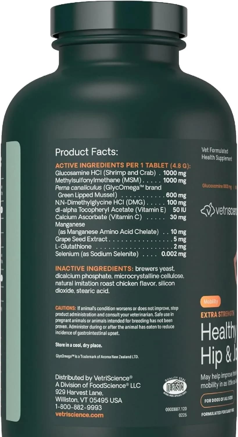 VetriScience Glycoflex 3 Hip and Joint Supplement for Dogs 120 Count | Clinically Proven Dog Joint Support - view 2