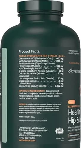 VetriScience Glycoflex 3 Hip and Joint Supplement for Dogs 120 Count | Clinically Proven Dog Joint Support thumbnail 2