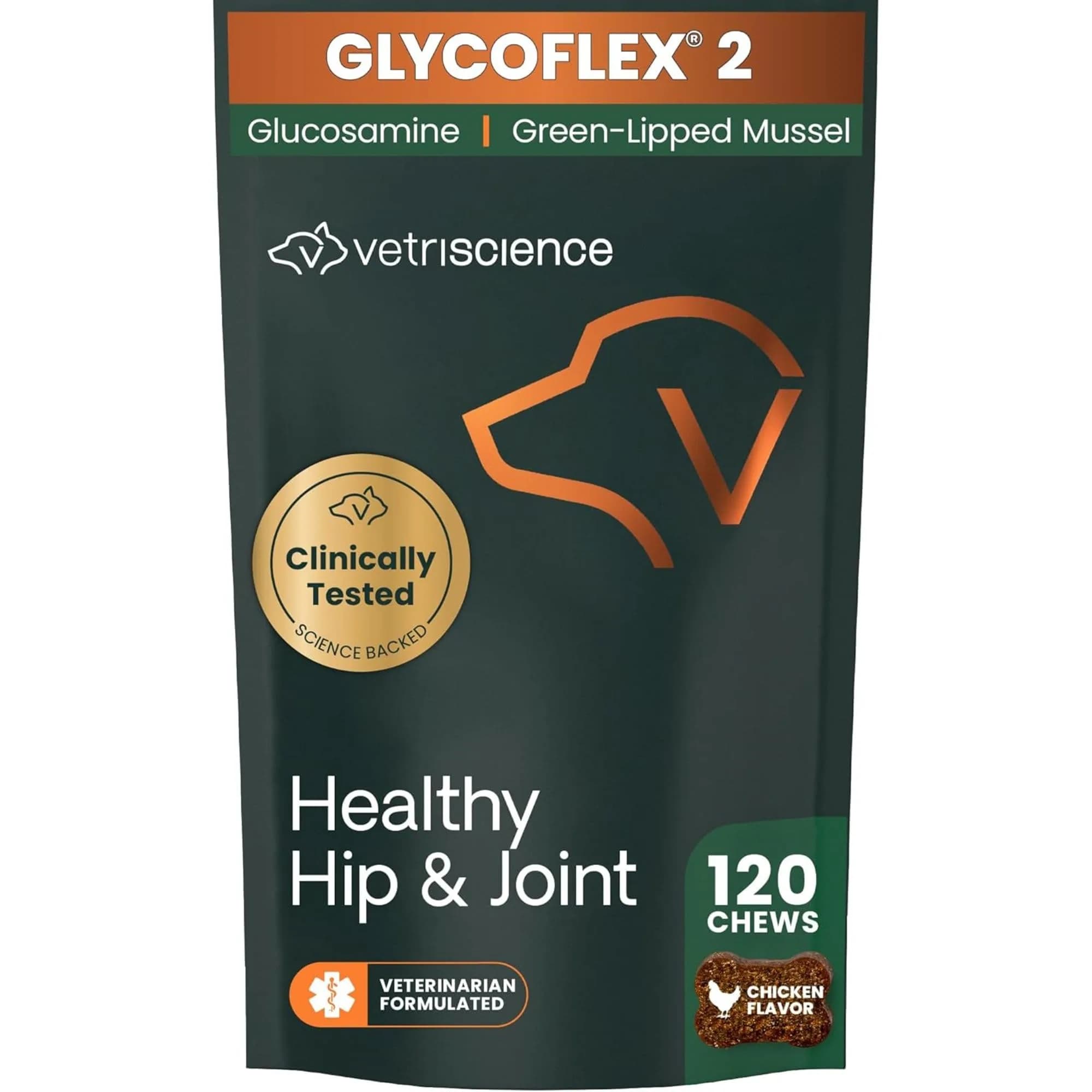 VetriScience GlycoFlex Stage 2 Hip & Joint Chews for Dogs, 120 Count | Promotes Mobility and Protects Joints - main product image