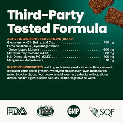 VetriScience GlycoFlex Stage 2 Hip & Joint Chews for Dogs, 120 Count | Promotes Mobility and Protects Joints thumbnail 8