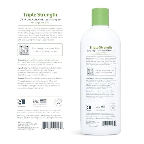 Veterinary Formula Smart Coat Triple Strength Dirty Dog Shampoo, 17 oz | Deep Clean & Moisturize for Heavy-Duty Dog Fur thumbnail 7
