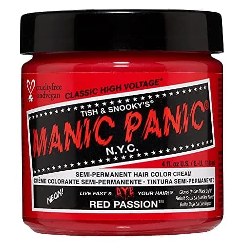 MANIC PANIC Semi Permanent Red Hair Dye, Red Passion, 4 oz | Vibrant, Long-Lasting Color for DIY & Salon Use thumbnail 1