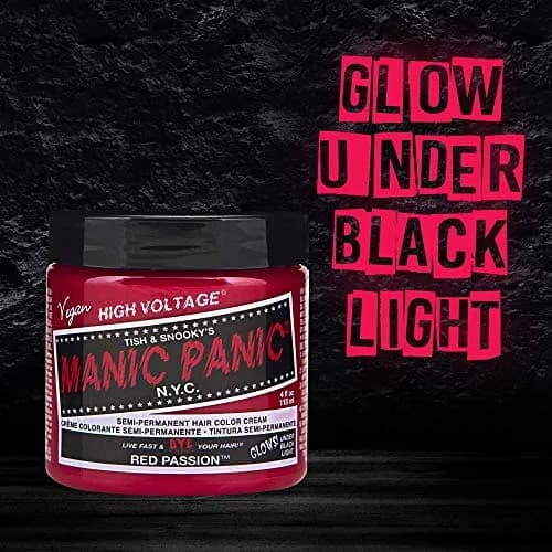 MANIC PANIC Semi Permanent Red Hair Dye, Red Passion, 4 oz | Vibrant, Long-Lasting Color for DIY & Salon Use thumbnail 4