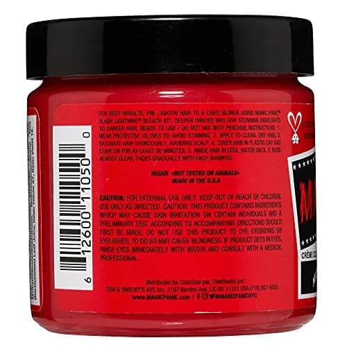 MANIC PANIC Semi Permanent Red Hair Dye, Red Passion, 4 oz | Vibrant, Long-Lasting Color for DIY & Salon Use thumbnail 2