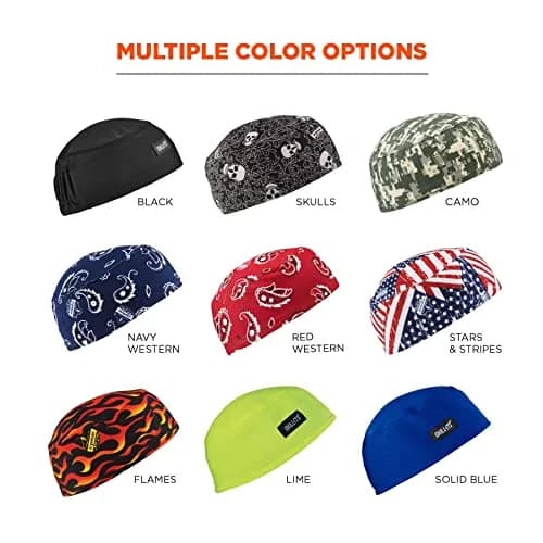 Ergodyne Chill Its 6630 Skull Cap, Terry Sweatband | Sweat-Wicking Summer Headwear for Men thumbnail 4