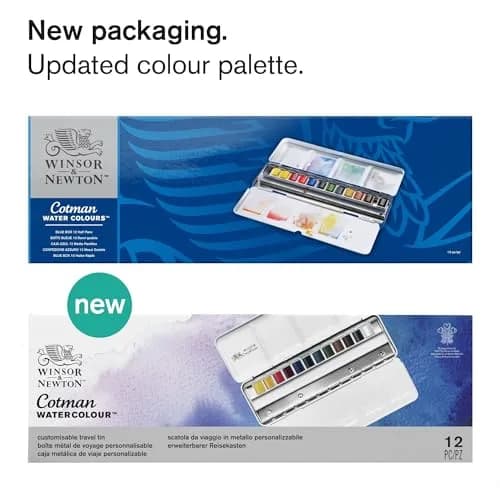 Winsor & Newton Cotman Watercolor Paint Set, 12 Half Pan Travel Tin | Artist Grade Watercolors for India thumbnail 2