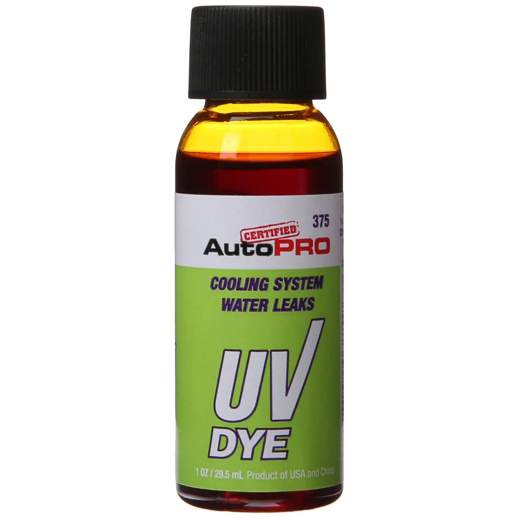 A/C Pro Certified Oil and Fuel System UV Dye Leak Detector 1 oz (29.57 ml) | Professional Grade for Cars — Engine Cooling Systems UV Dye