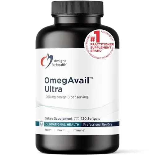 Designs for Health OmegAvail Ultra TG Fish Oil 120 Softgels | Triglyceride Omega 3 with DHA/EPA, No Fishy Aftertaste thumbnail 1
