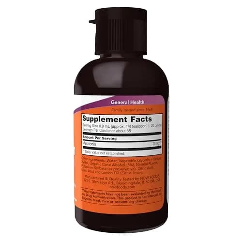 NOW Foods Liquid Melatonin 3 mg (59 ml / 2 Fl Oz) | Supports Healthy Sleep Cycles thumbnail 2