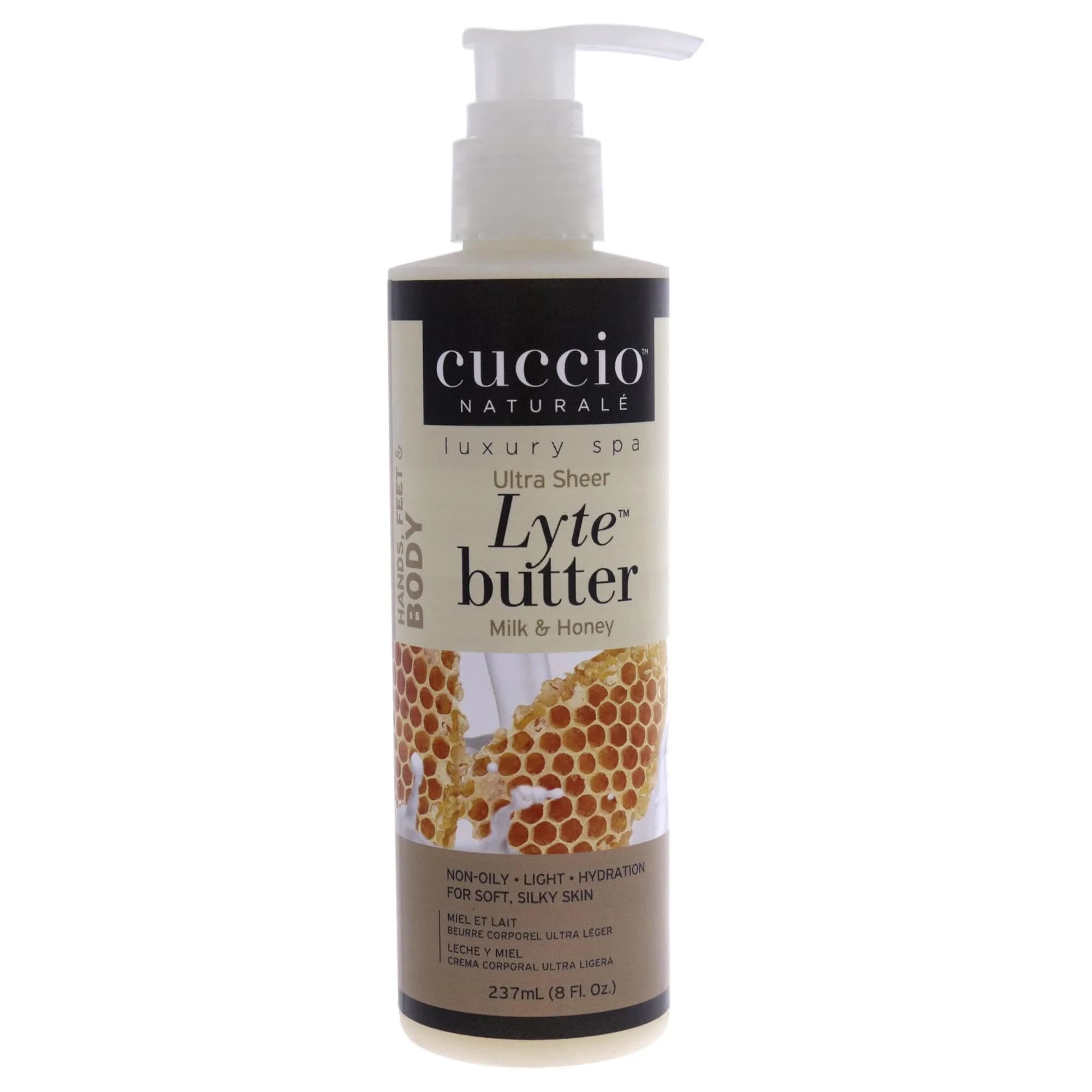 Cuccio Naturale Lyte Ultra-Sheer Body Butter Milk and Honey 237ml (8 Fl Oz) | Deep Hydration for Dry Skin - main product image
