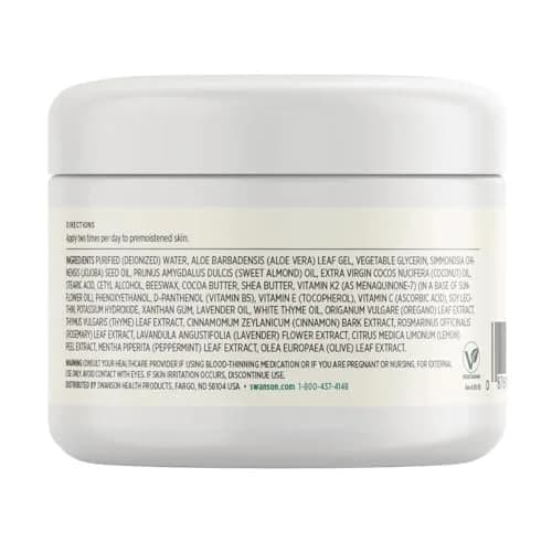 Swanson Vitamin K Cream with Menaquinone-7 59ml | Supports Skin Rejuvenation & Brightening thumbnail 2