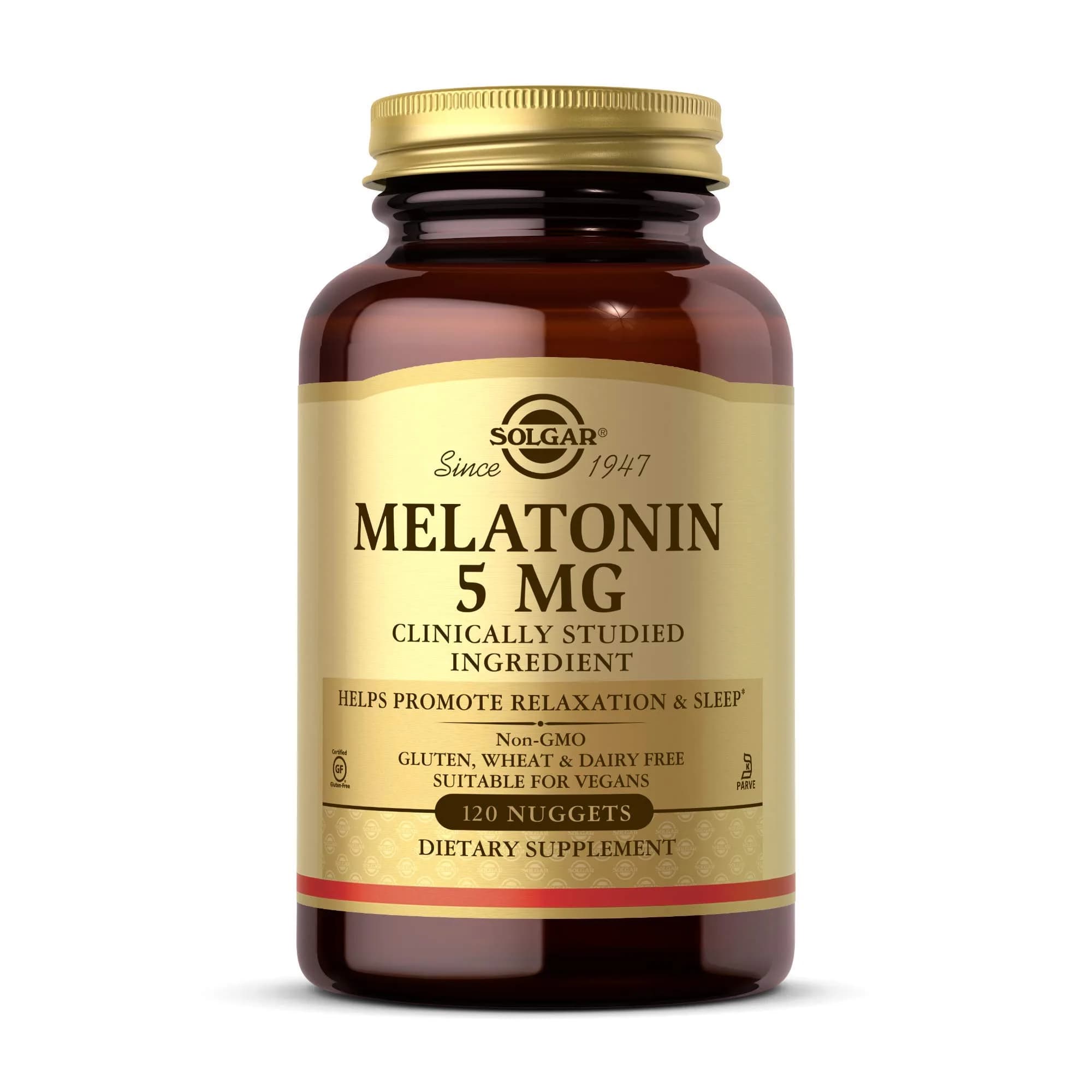 Solgar Melatonin 5 mg Nuggets 120 Count | Promotes Relaxation & Rest - main product image