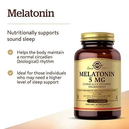 Solgar Melatonin 5 mg Nuggets 120 Count | Promotes Relaxation & Rest thumbnail 3