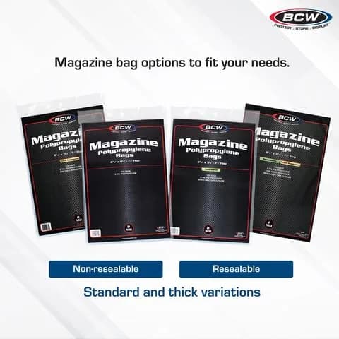 BCW Magazine Bags - 200 Count | Fits Standard 8.5 x 11 Inch Magazines | Acid-Free Polypropylene Sleeves for Collectors thumbnail 7