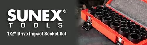 Sunex 2645 1/2 Inch Drive Impact Socket Set 26-Piece, Metric, 10mm-36mm | Heavy Duty Alloy Steel for Automotive thumbnail 6