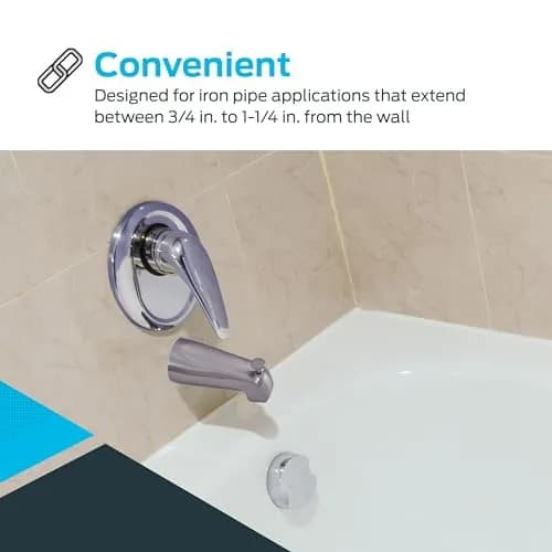 EZ-FLO Adjustable Diverter Spout 14.6 cm (5.75 inch) Chrome | Wall Mount Tub Faucet with Diverter thumbnail 4