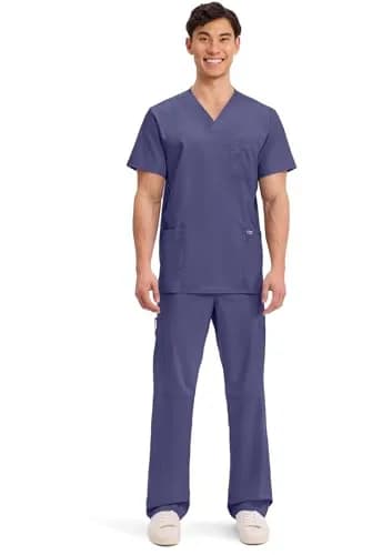 Cherokee WW Revolution V-Neck Scrub Top for Men with 3 Pockets Grape | Professional Medical Uniform thumbnail 6