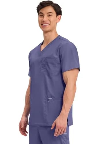 Cherokee WW Revolution V-Neck Scrub Top for Men with 3 Pockets Grape | Professional Medical Uniform thumbnail 2