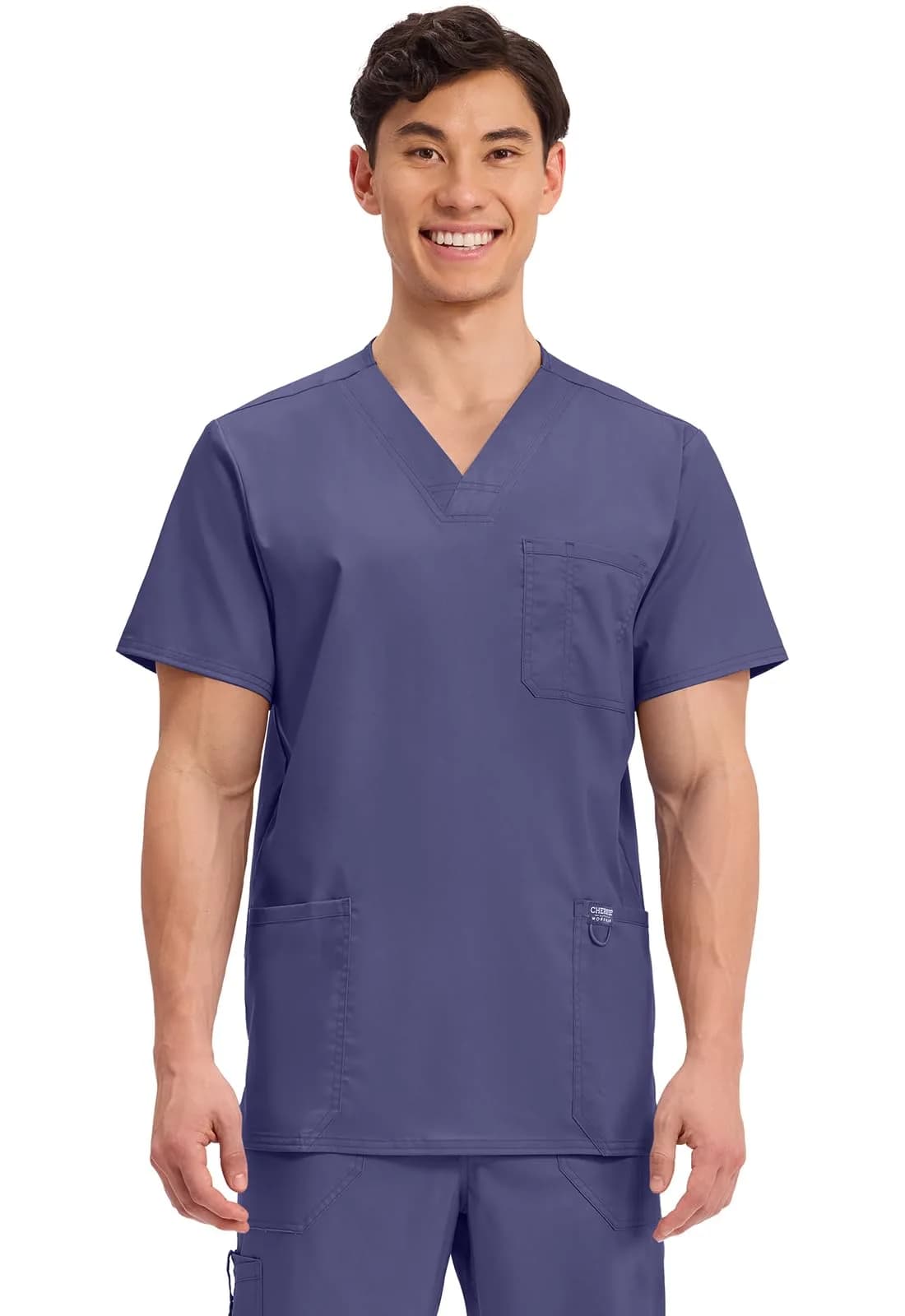 Cherokee WW Revolution V-Neck Scrub Top for Men with 3 Pockets XL Grape | Professional Healthcare Uniform